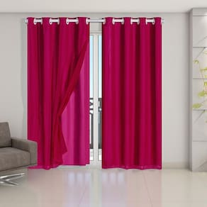 Cortina Blackout Voil 2,80X2,30 Corta Luz Porta Balcão Pink