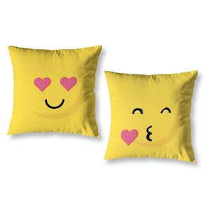 Kit 2 Almofadas Cheias Estampadas Infantil 40 X 40 Emoji
