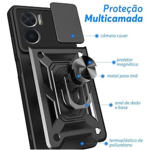 Capa Protetora Moto E22/E22i - Resistente Militar - Preto