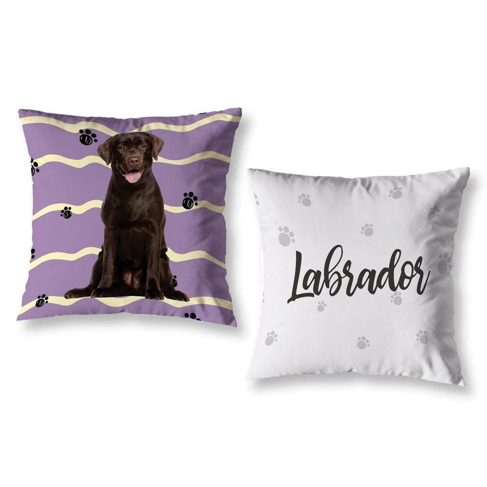 Kit 2 Almofadas Cheias 40Cm X 40Cm Estampadas Labrador
