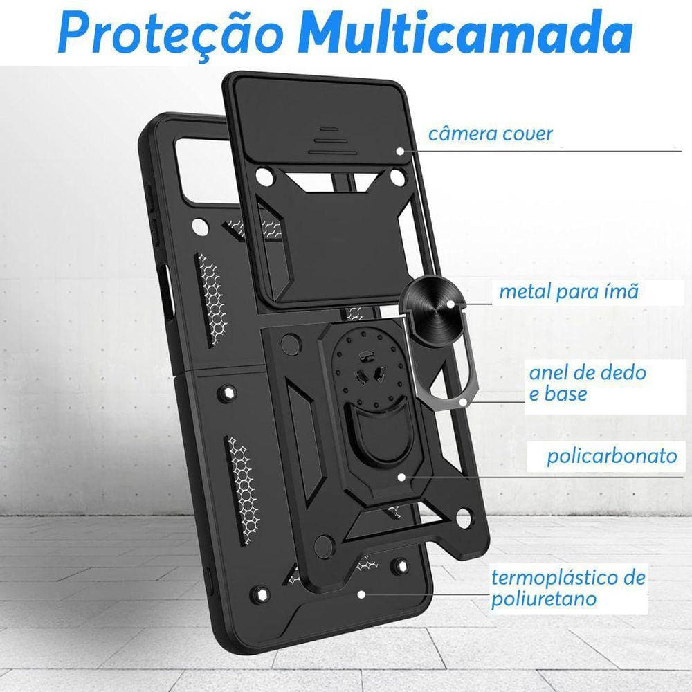 Capa Protetora Resistente para Galaxy Z Flip 3 - Preto