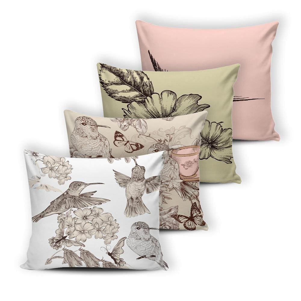 Kit 4 Capas De Almofada Modern Print 42 Cm X 42 Cm - 009