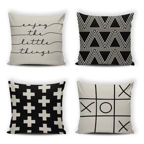 Kit 4 Capas De Almofada Modern Print 42 Cm X 42 Cm - 084