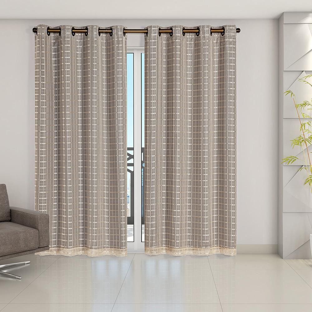 Cortina Blackout Voil 2,80X2,30 Blecaute Porta Balcão Avelã