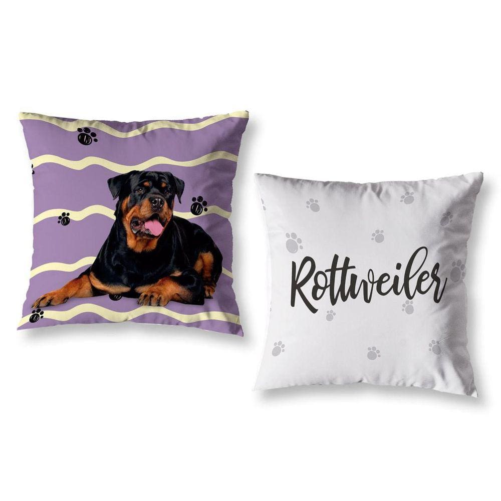 Kit 2 Almofadas Cheias 40Cm X 40Cm Estampadas Rottweiler