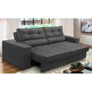 Sofá Retrátil e Reclinável 2 lugares 1,70m com Molas Mirela Suede Cinza Adonai Estofados