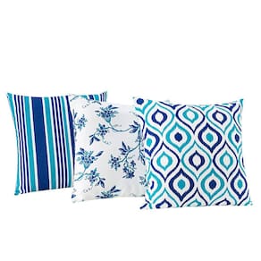 Kit 3 Almofadas Decorativas 40cm com Tecido Flamê Azul