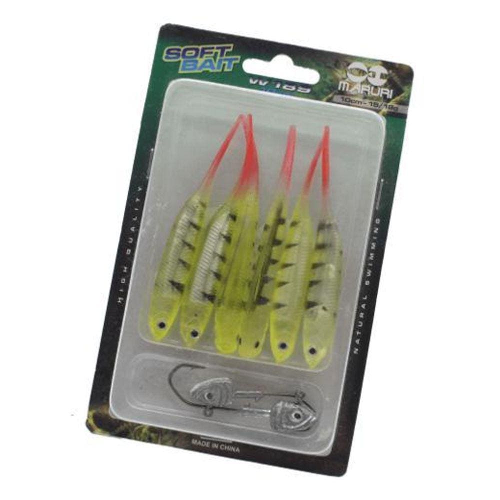Kit 6 Isca Artificial Soft Shad Macia Pescaria Barco Canoa C