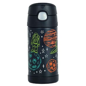 Garrafinha Térmica Infantil Thermos 355Ml Astronauta Preta