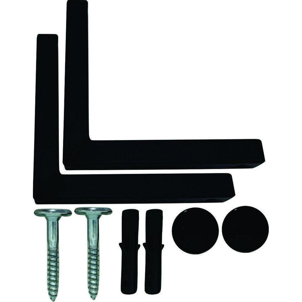 Kit 3 Suportes Mão Francesa Cantoneira Prateira Preto 25Cm