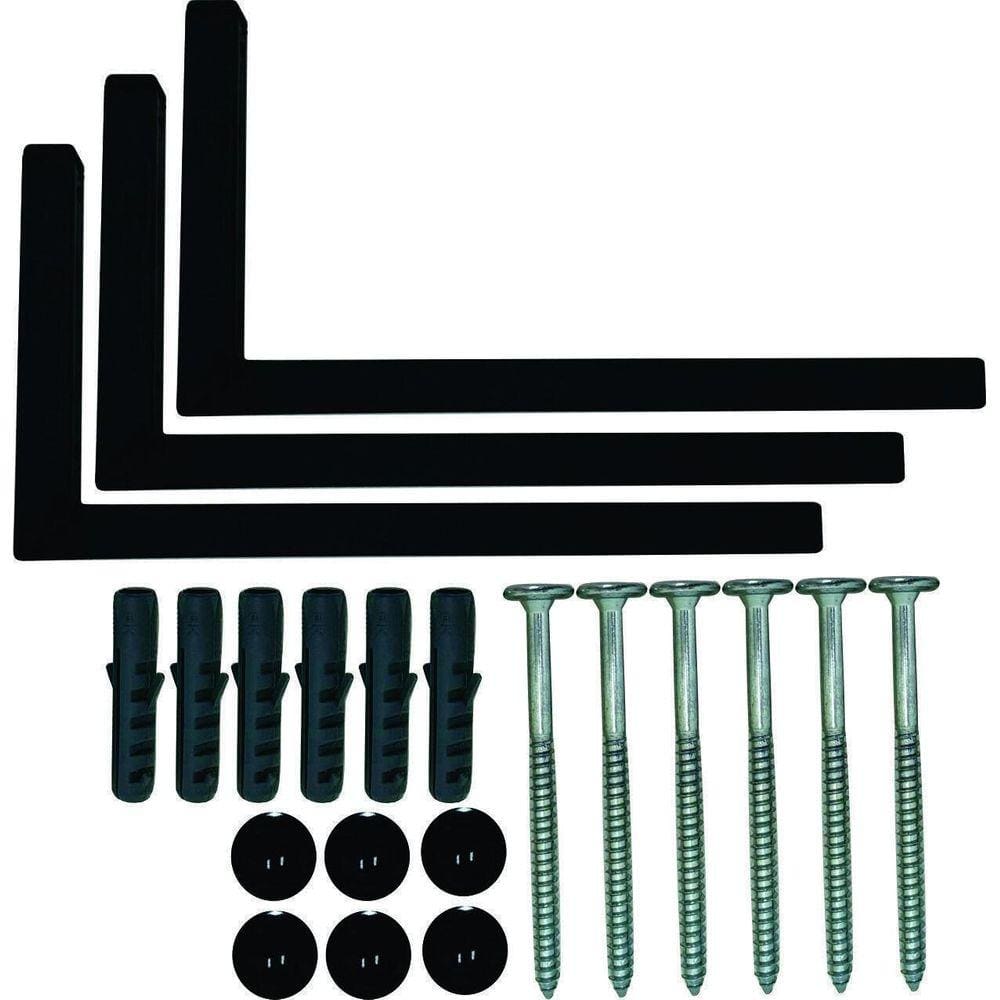 Kit 10 Suportes Mão Francesa Cantoneira Prateira Preto 25Cm