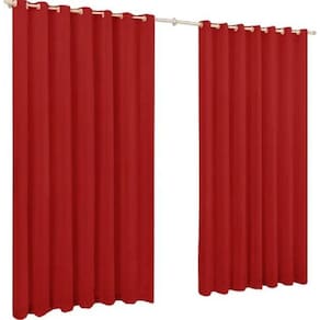 Cortina de Microfibra 2,00x1,70 Vermelho Ilhós Cromado