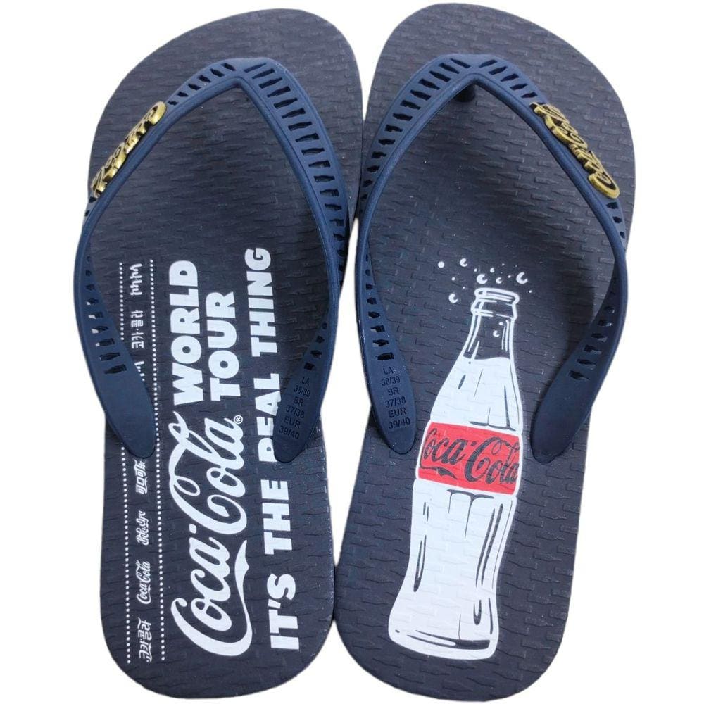Chinelo de Dedo Masculino Casual Dia a Dia Borracha Coca Cola Elton Cc4166