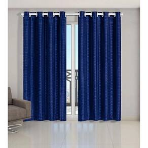 Cortina Voil Xadrez Sala, Quarto E Cozinha 5,00 X 2,80 Azul