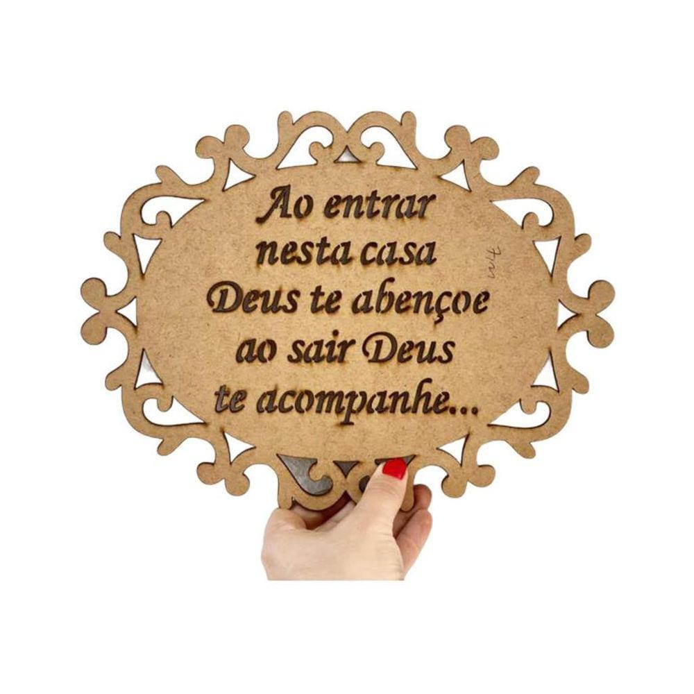 Placa Decorativaao Entrar Deus Te Abençoe Parede Estantes