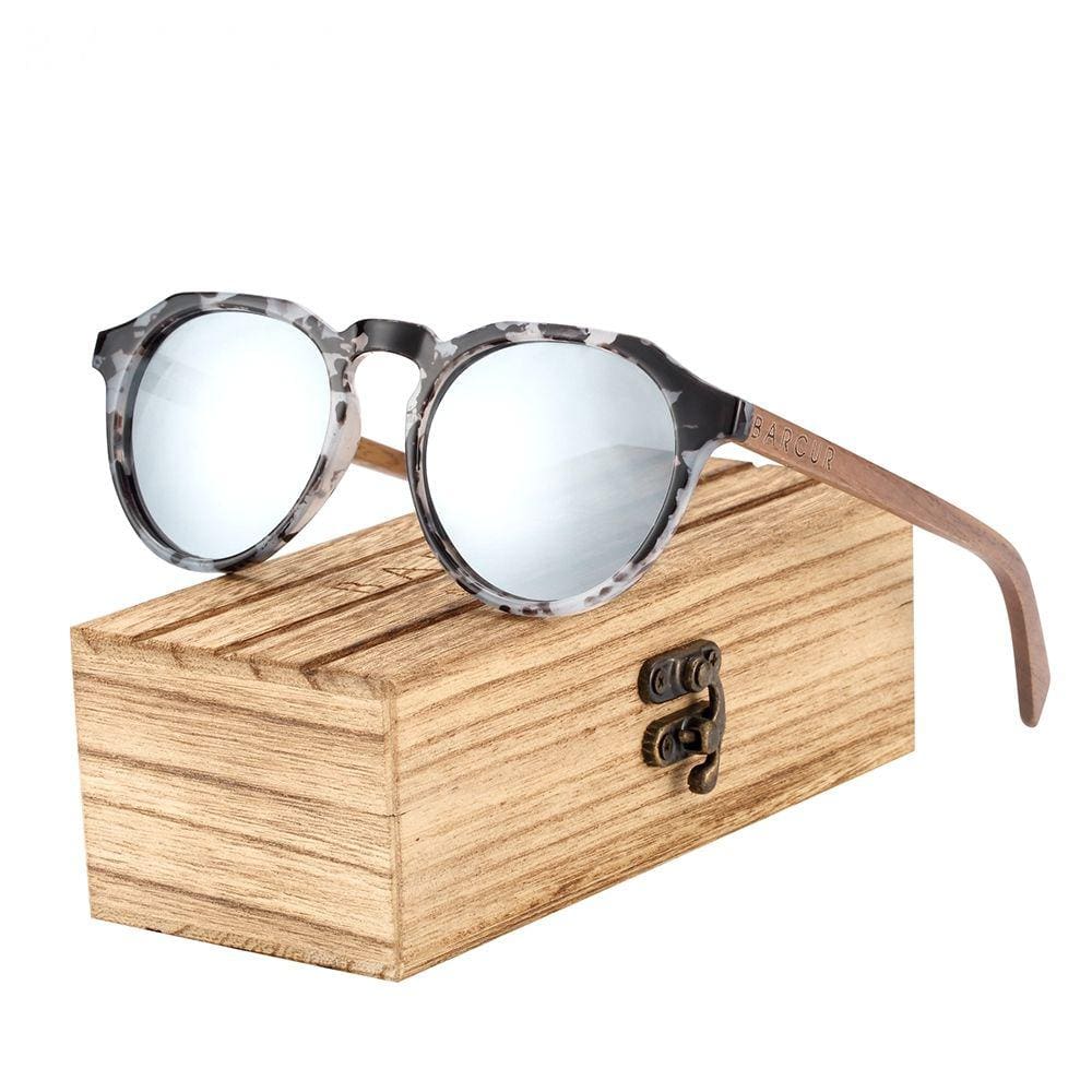 Óculos de sol masculino  polarizados Design madeira uv 400
