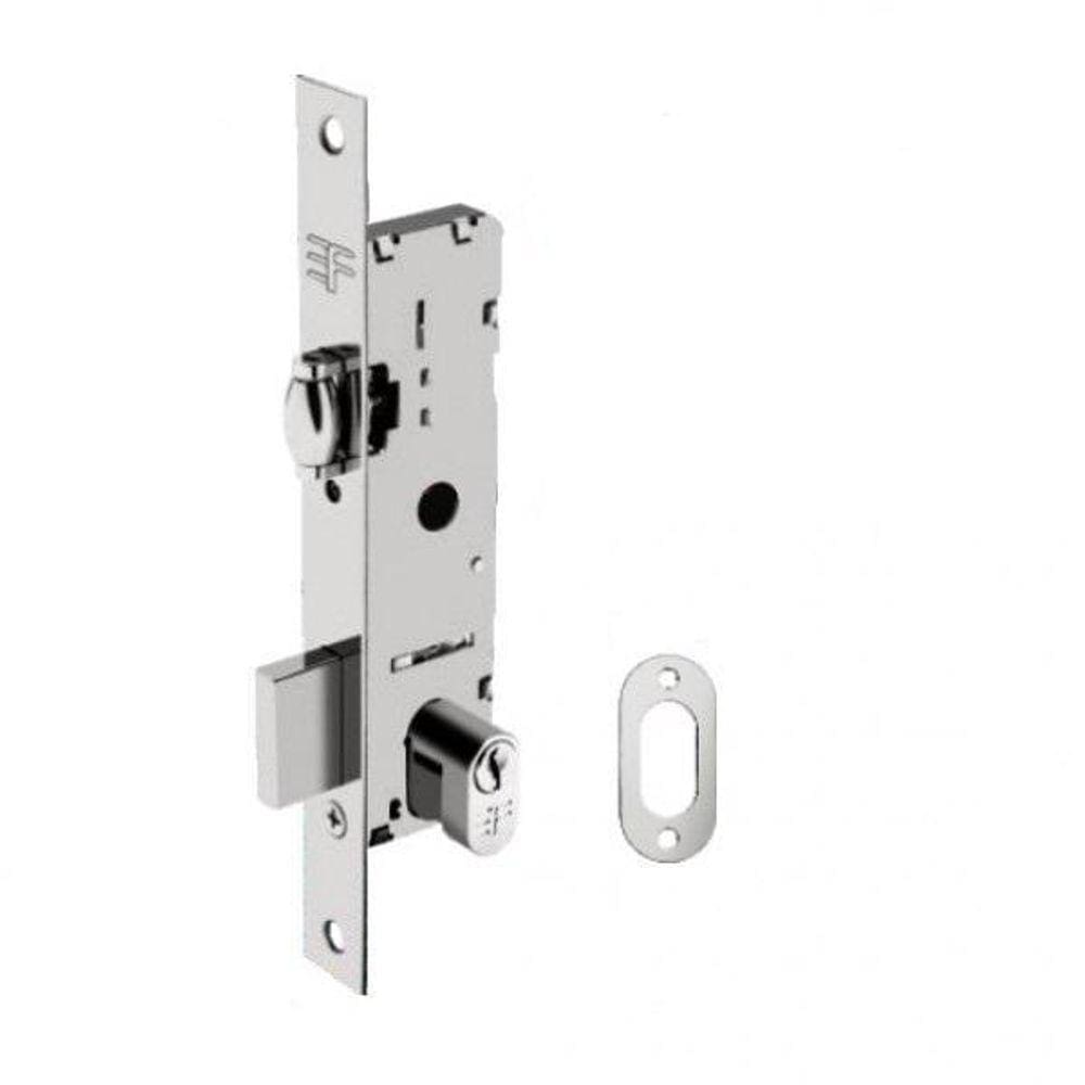Fechadura Rolete Estreita Para Porta Pivotante Cr 21Mm 3F