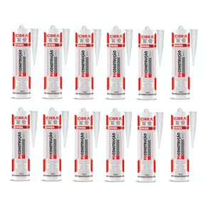 12 Cola Selante Poliuretano Cibra Pu Construção 400G Branco