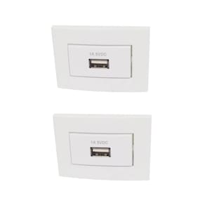 Kit 2 Tomadas Usb Charger 1 Saídas P/Moveis Margirius Branca