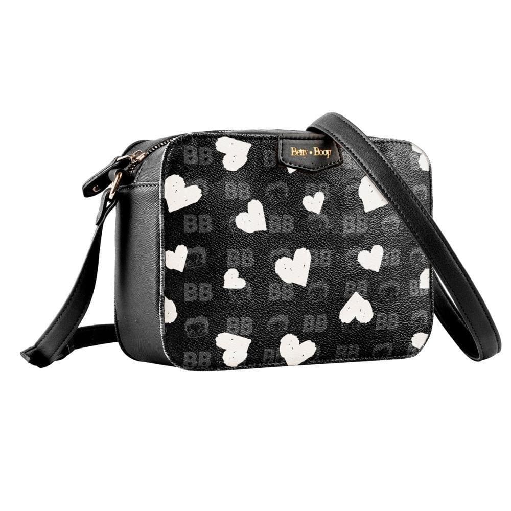 Bolsa Transversal Betty Boop Semax BP2901 Preta/Branca 22x16x7cm