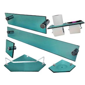 Kit Para Banheiro Premium Max Diamante Verde 6 Peças