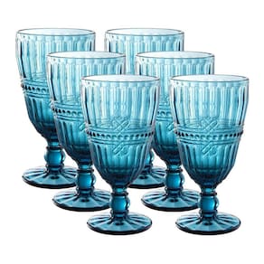 Jogo Taças Em Vidro Fratello 330Ml 6 Peças Azul L`Hermitage