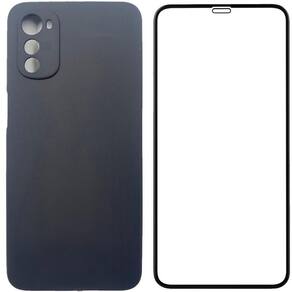 Kit Película 3D Capa Premium Veludo Para E32 Xt2227 Preto