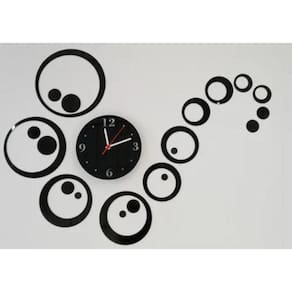 Relógio Decorativo Preto Bolas Sala Quarto Cozinha
