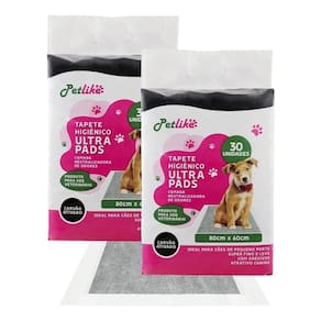 Tapete Higienico Ultra Pads Carvão 80X60Cm - 60 Unid - Kit