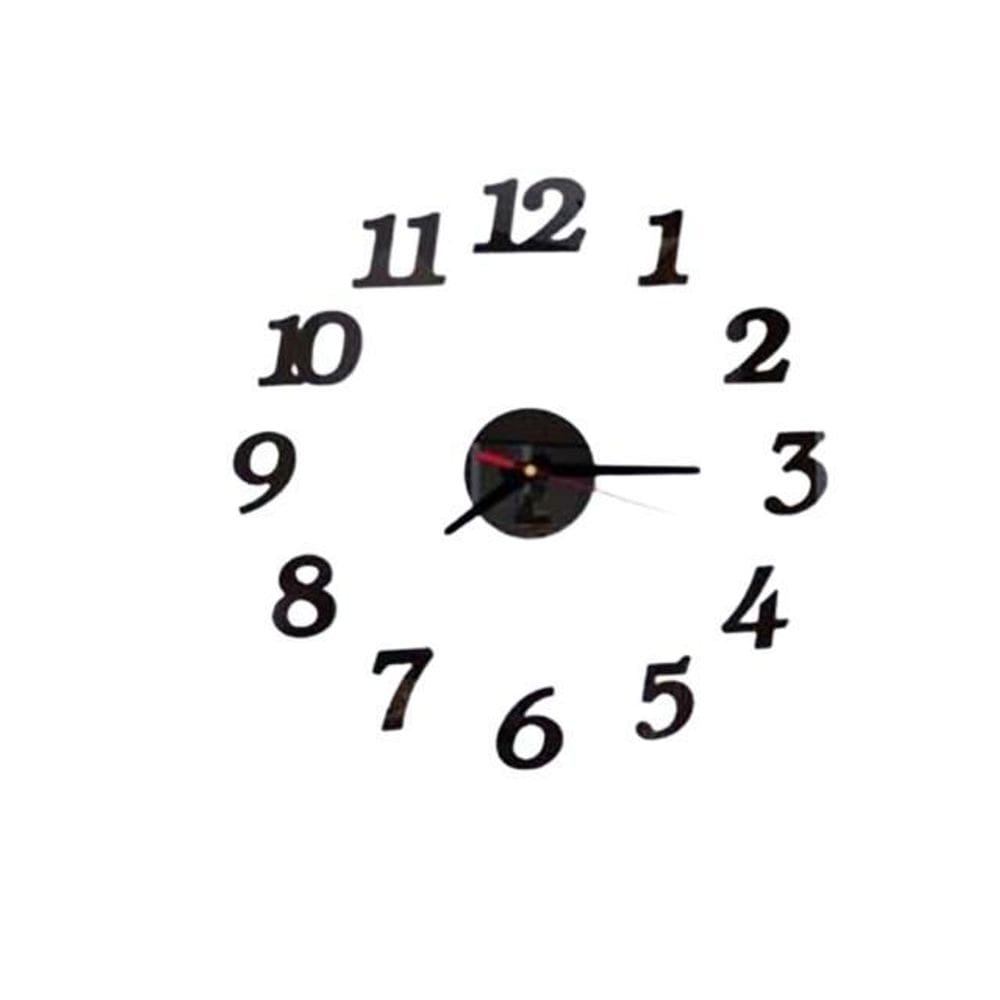 Relógio Decorativo Acrílico Preto Sala Quarto Escritório