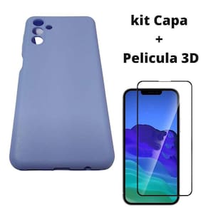 Kit Capa Veludo Lilas Compatível Galaxy A04S+Pelicula 3D
