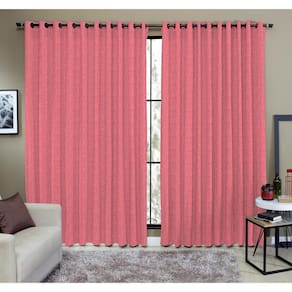 Cortina Tecido Rustico 6,00M X 2,40M Semi Blackout Vermelha