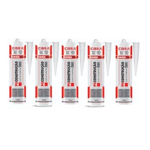 5 Cola Selante Adesivo Cibra Flex Pu Construção 400Gr Cinza
