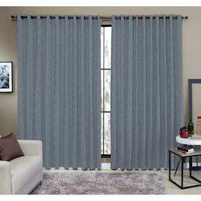 Cortina Tecido Rustico 3,00M x 2,30M Semi Blackout Azul