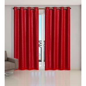 Cortina Voil Xadrez Com Forro Blackout 2,00 X 1,70 Vermelho