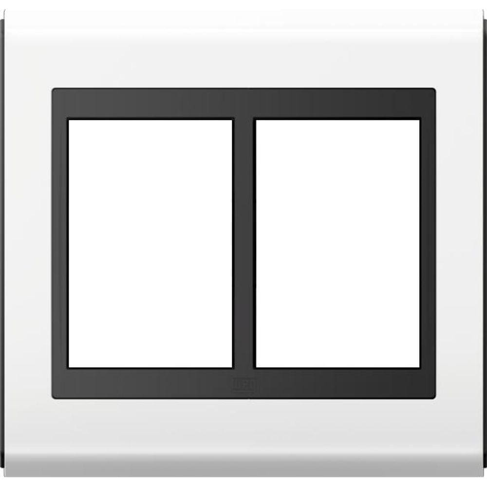 Placa 4X4 Refinatto Style 6 Posições Branco / Preto