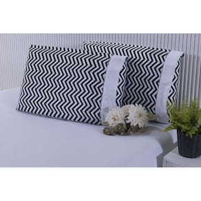 Jogo Lençol 3 Peças Cama Viúva Percal 150 Fios Chevron