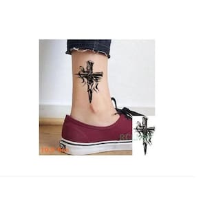 Tatuagem Temporária Dupla Cruz Casal Pequena Delicada