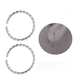 Brinco Torcido Argola Prateado Unisex De Ótima Qualidade