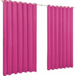 Cortina De Microfibra 2,00X1,70 Pink Ilhós Cromado Quadrado.