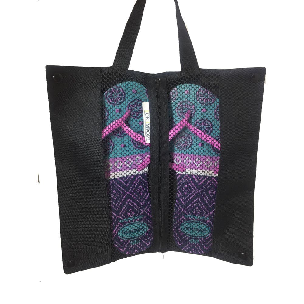 Porta Chinelo Preto Médio Com Alça