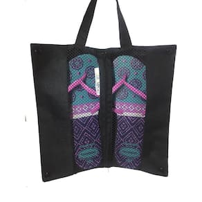Porta Chinelo Preto Médio Com Alça