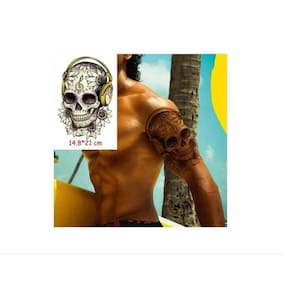 Tatuagem Temporária Dark Delicada Com 20 Cm Caveira Som