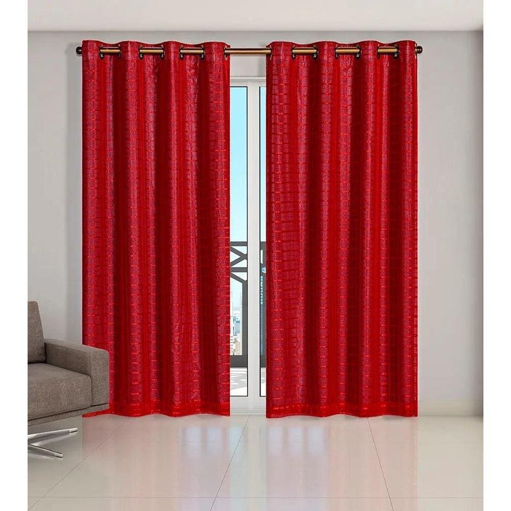 Cortina Voil Xadrez Sala, Quarto E Cozinha 4,00 X 2,80