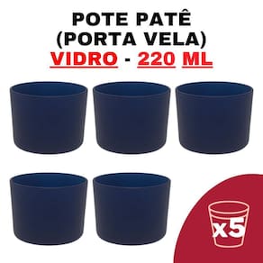Kit Potes De Vidro Patê Azul Escuro 220Ml
