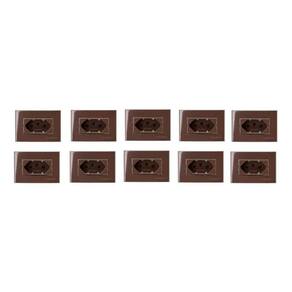 Kit Com 10 Tomada Para Moveis Margirius 2P+T Marrom 20A 250V