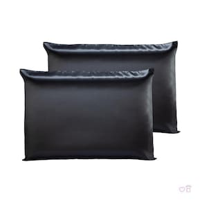 Kit 02 Fronhas De Cetim Antifrizz 50X70 Cabelo Preto