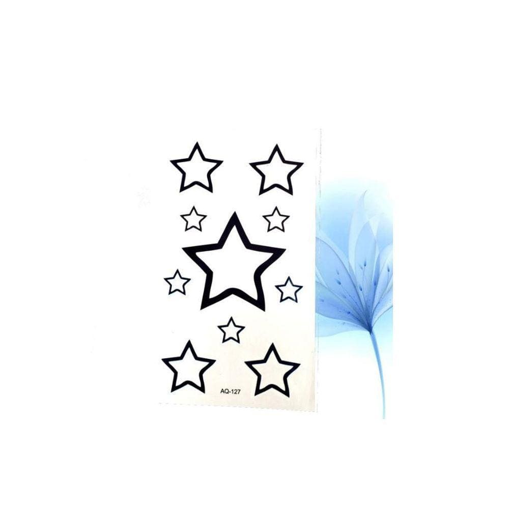 Tatuagem Temporária Star Estrela Luz Preto
