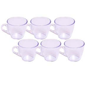 Kit 6 Xicaras Em Acrílico Cristal Café - Chá Decor - Cristal