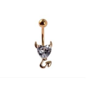 Piercing Umbigo Tentação Coração Dourado Sexy Estilo